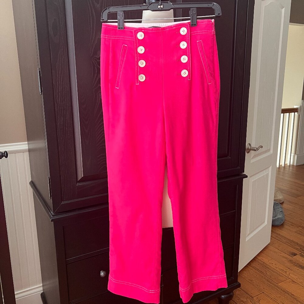 J Crew Peyton Sailor Pant Stretch Linen size 00